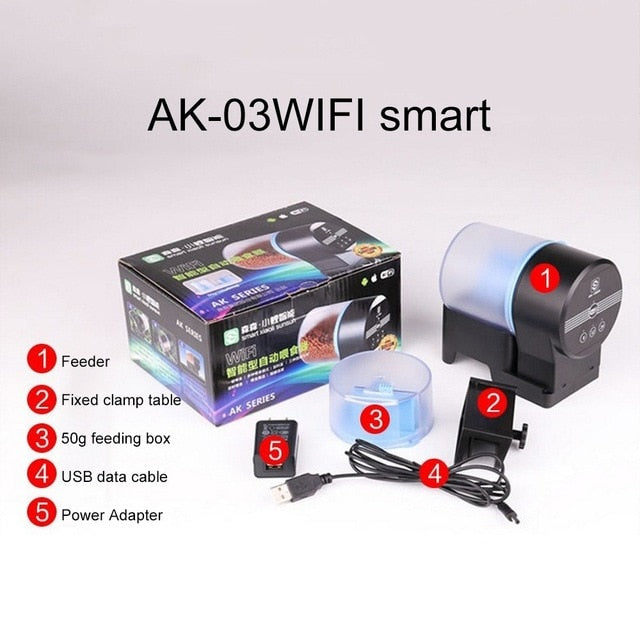 Automatic Fish Feeder WIFI Aquarium Feeder Dispenser Smart Fish Food for Fish Tank Electronic Timer Feeder 3 Fish Meal Aquarium
