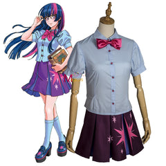 Anime Costume Rainbow Pony Twilight Sparkle Cosplay Costume Women Uniform Lovely Outfit Shirt Skirt For Women