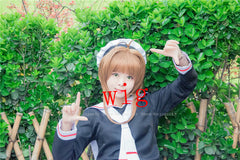 Japanese Anime Card Captor Sakura Cosplay Costumes Girls Navy Collar Sailor School Uniform Suit Women Pleated Skirts Party Dress