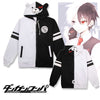 Image of Anime Danganronpa Monokuma Cosplay Costume Unisex Hoodie Sweatshirt Hooded Black White Bear Long Sleeve daily casual coat Jacket