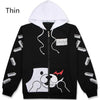 Image of Anime Danganronpa Monokuma Cosplay Costume Unisex Hoodie Sweatshirt Hooded Black White Bear Long Sleeve daily casual coat Jacket