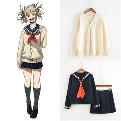 My Hero Academia Cosplay Costume Anime Cosplay Boku no Hero Academia Himiko Toga JK Uniform Women Sailor Suits with Sweaters