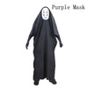 Image of Anime Movie Spirited Away No Face Man Cosplay Costume Full Set  Robe + Gloves + Black/Purple Mask  Chihiro Cosplay  Costume