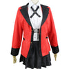 Image of Hot Cool Cosplay Costumes Anime Kakegurui Yumeko Jabami Japanese School Girls Uniform Full Set Jacket+Shirt+Skirt+Stockings+Tie